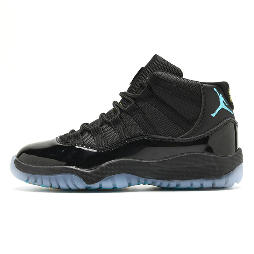 Youth Black/Blue Running Weapon Air Jordan 11 Shoes 035